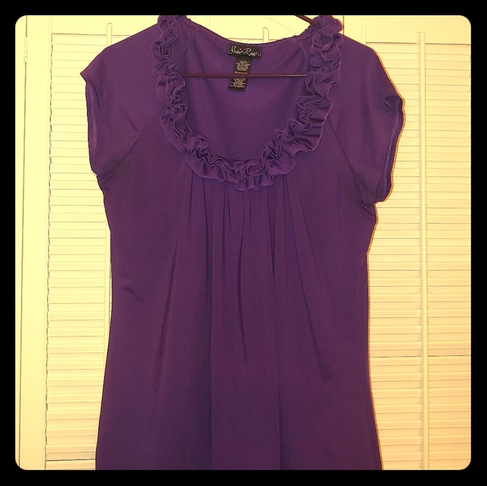 Royal Purple Blouse  89% Poly 11% Spandex